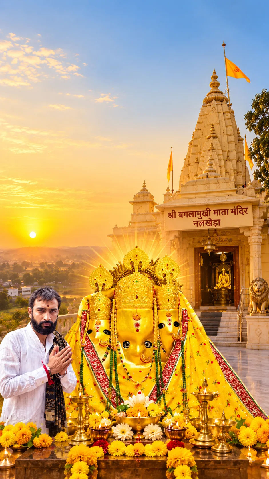 पंडित दीपक शर्मा मंदिर में